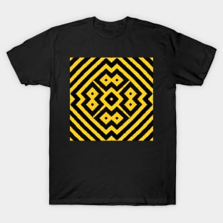 HIGHLY Visible Yellow and Black Line Kaleidoscope pattern (Seamless) 15 T-Shirt